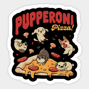 Pupperoni Puzzia Dogs Puppies Italy by Tobe Fonseca Sticker